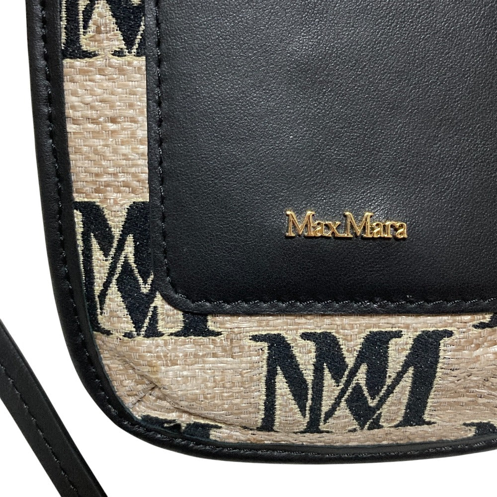 マックスマーラ フォニー ジャカード＆レザー ショルダーバッグ