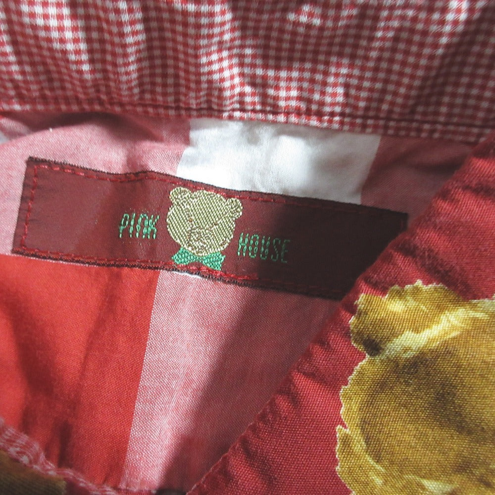 BABY PINK HOUSE テディベアパッチワーク長袖シャツ