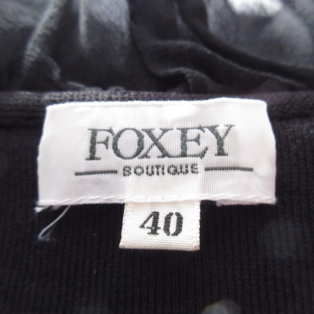 FOXEY シフォンフリルニットカーディガン