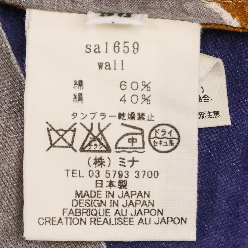 ミナペルホネン wall コットン ロングスリーブブラウス