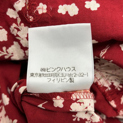 ピンクハウス フラワープリントレースプリーツロングワンピース