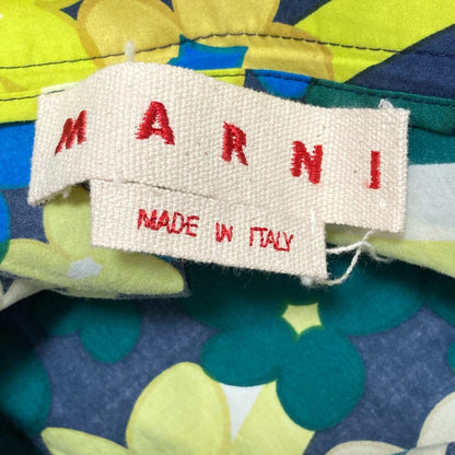 マルニ フラワープリント コットン ロングフレアスカート