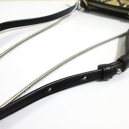 オールセインツ SLIVER MINI RND XBODY パイソン型押しショルダーバッグ
