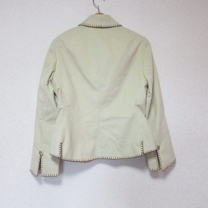 伊太利屋 フェイクスエード アニマル刺繍 テーラードジャケット