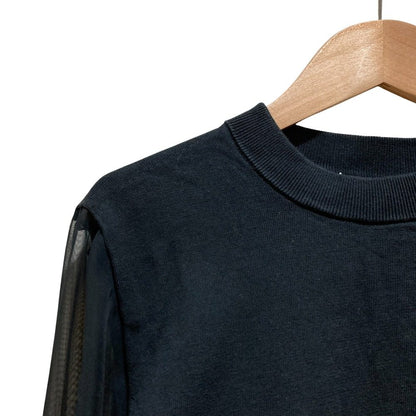 ハイク CREW NECK CROPPED SWEATER WITH SHEER SLEEVES ニットカットソー