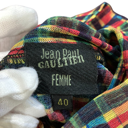 ジャンポールゴルチエ FEMME パワーネット ハイネック長袖カットソー