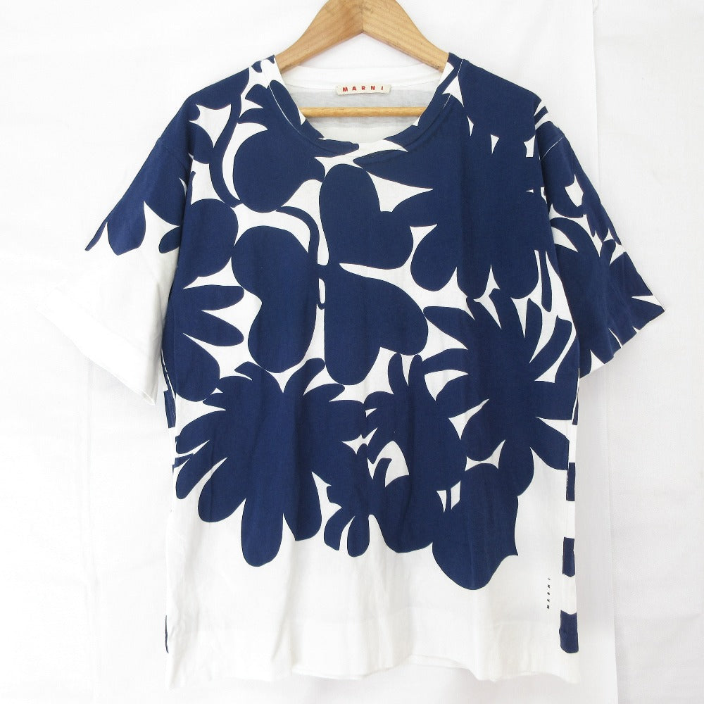 マルニ プリント切替ショートスリーブカットソー