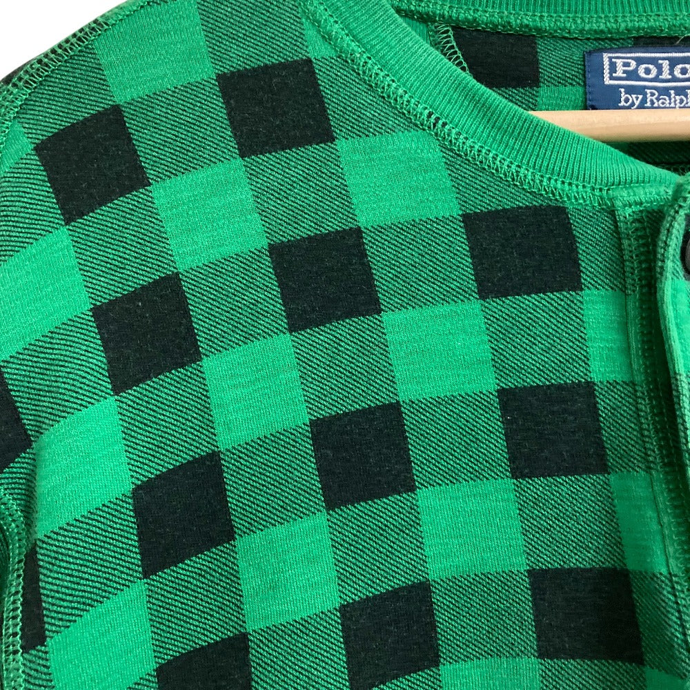ポロバイラルフローレン チェック長袖ヘンリーネックカットソー