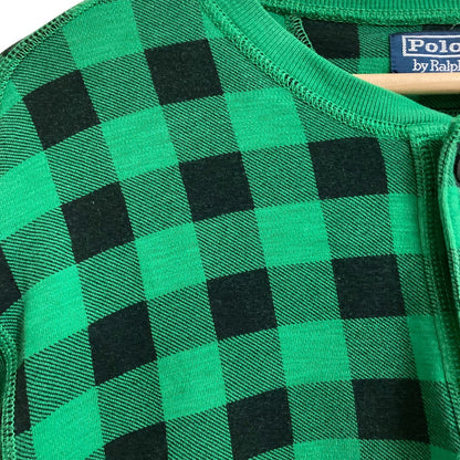 ポロバイラルフローレン チェック長袖ヘンリーネックカットソー