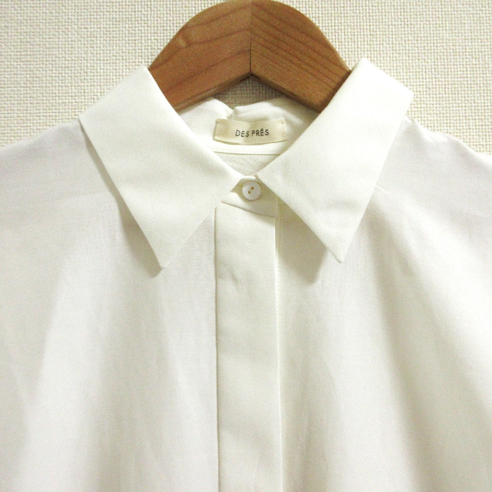 DES PRES コットンシルクポプリン タックチュニックシャツ