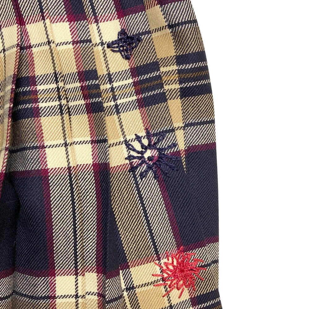 KEITA MARUYAMA ビーズ刺繍チェックプリーツスカート