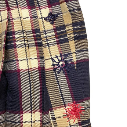 KEITA MARUYAMA ビーズ刺繍チェックプリーツスカート
