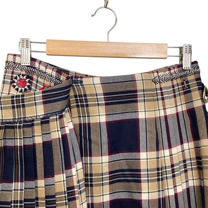 KEITA MARUYAMA ビーズ刺繍チェックプリーツスカート