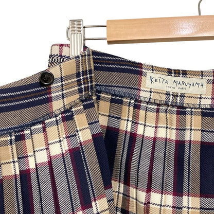 KEITA MARUYAMA ビーズ刺繍チェックプリーツスカート