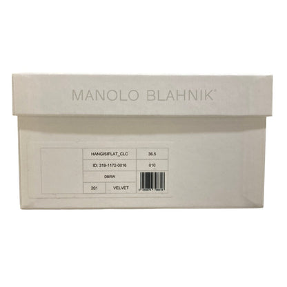 マノロブラニク HANGISIFLAT CLC ベルベットフラットシューズ