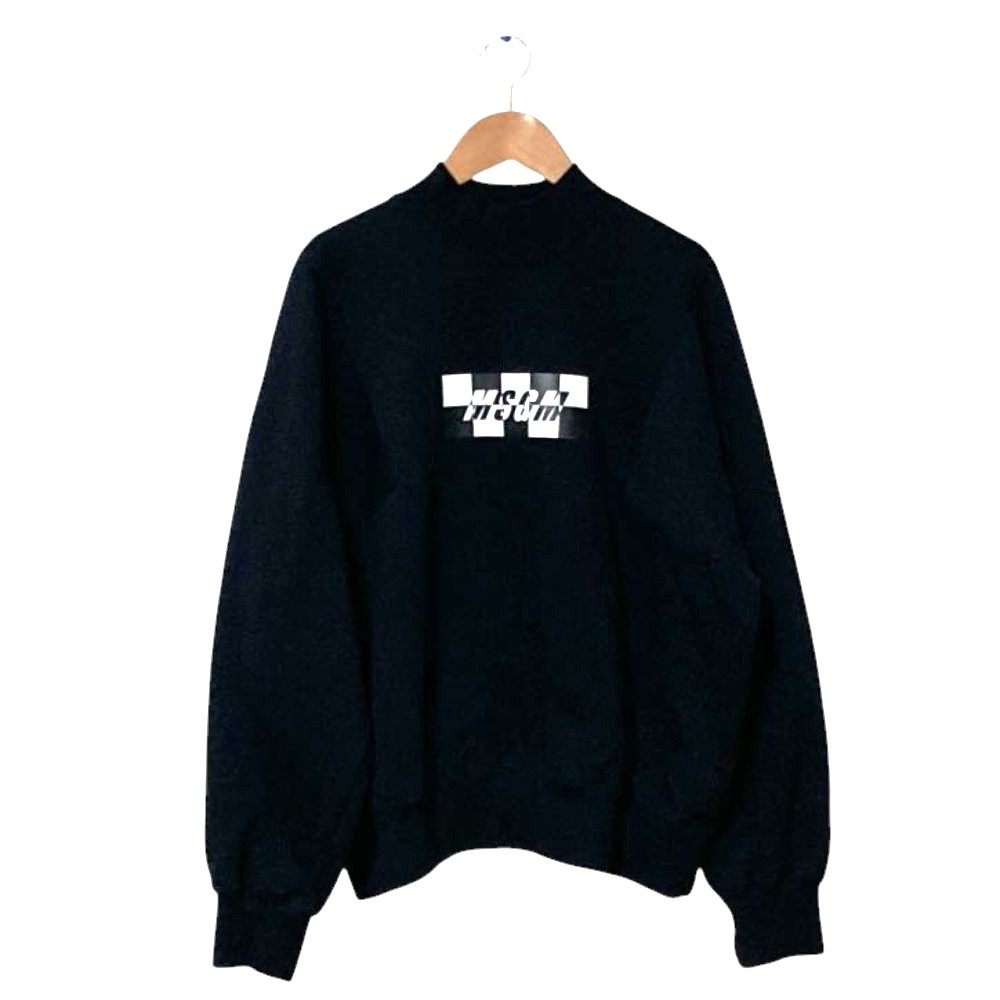 MSGM チェッカーロゴプリント コットン スウェット
