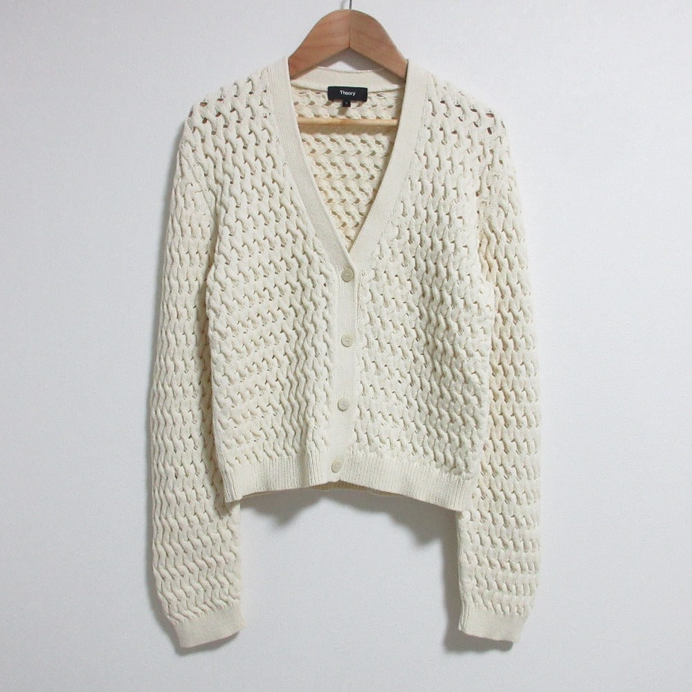 セオリー VNK CABLE CARDI ROUNDED COTTON ニットカーディガン コットン