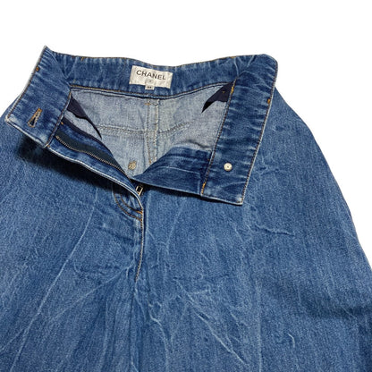 シャネル ウォッシュデニムワイドパンツ