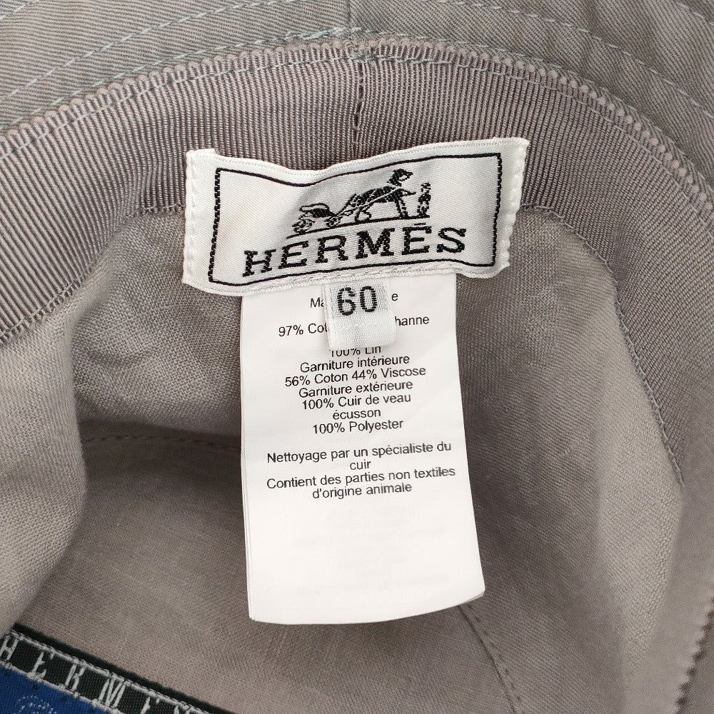 エルメス フレッドHカット コットンリネンバケットハット60