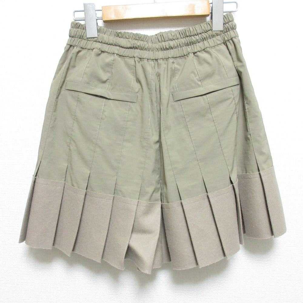 サカイ プリーツウールドッキングショートパンツ
