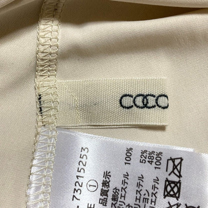 COCO DEAL ニットレイヤーサテンスリットシャツフレアワンピース