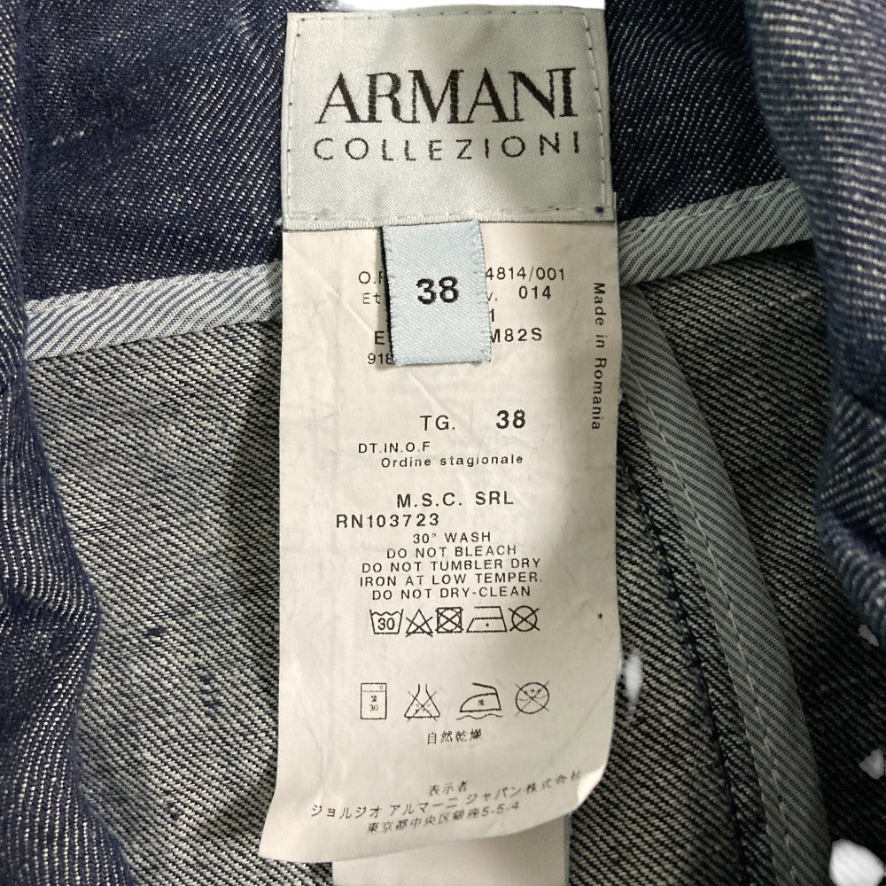 アルマーニコレッツィオーニ デニムレザーパイピングテーラードジャケット