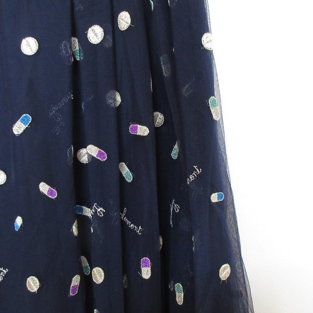 グレースクラス カプセル刺繍チュールマキシスカート