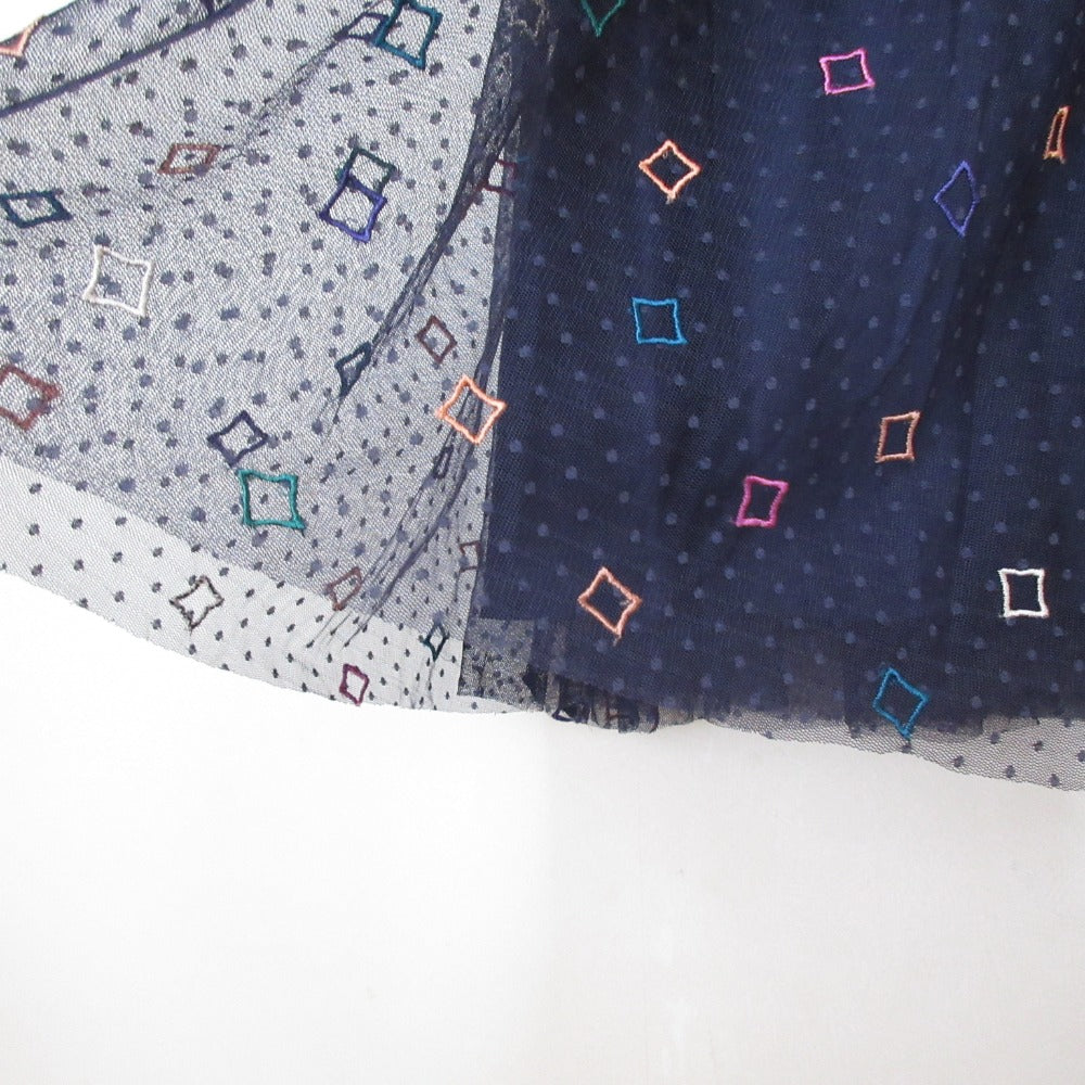 ダイアグラム 刺繍チュールマキシスカート