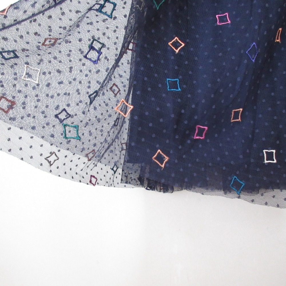 ダイアグラム 刺繍チュールマキシスカート