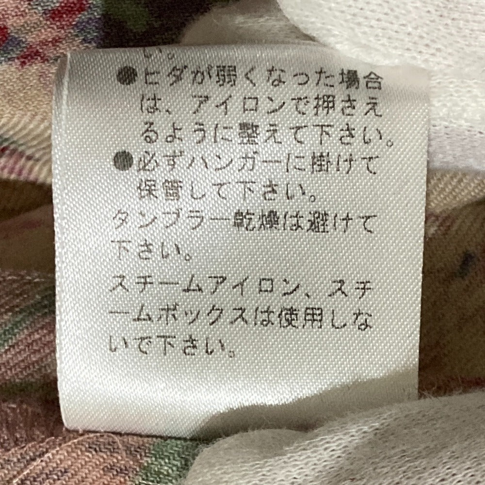 ワンダフルワールド フラワープリントチェックプリーツスカート