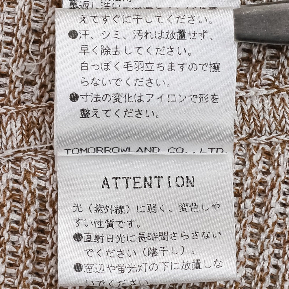 デプレ コットンニットベルテッドノーカラージャケット