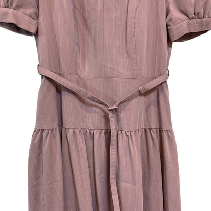 ハーリップトゥ Pin-Stripe Belted Flared Dress ワンピース