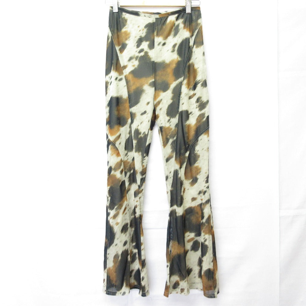 プランクプロジェクト COW Printed Wrap フレアパンツ