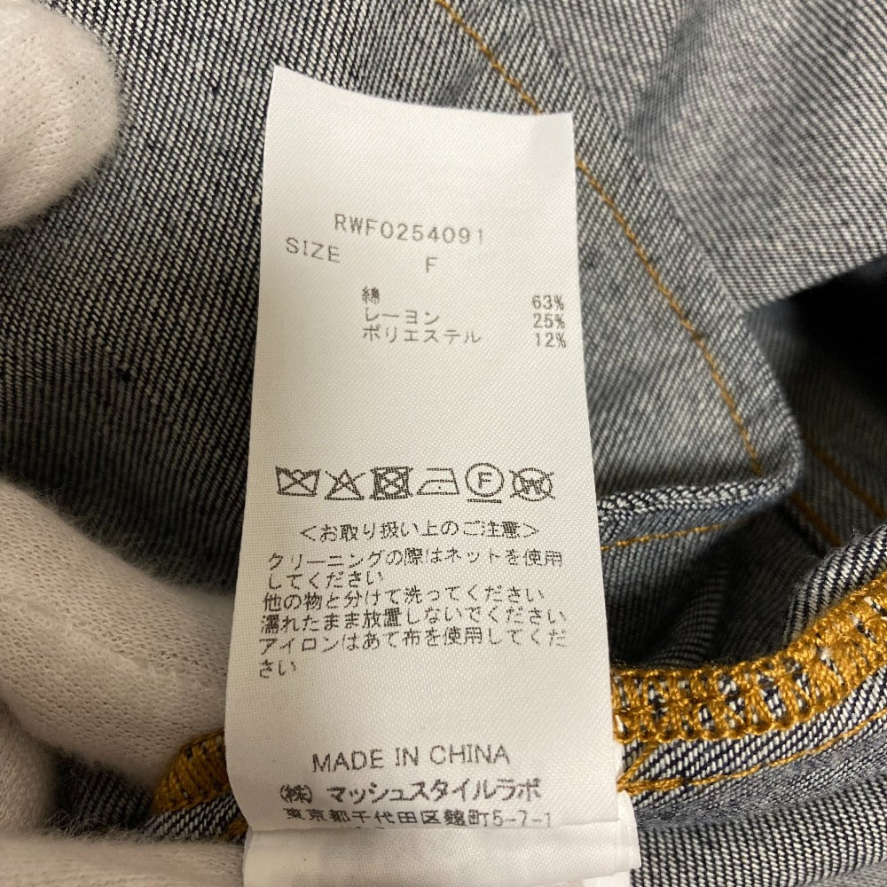 ファーファー レースアップデニムワンピース