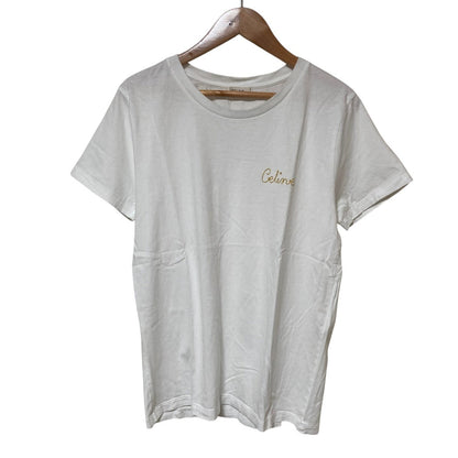 セリーヌ 刺繍コットン半袖Tシャツ