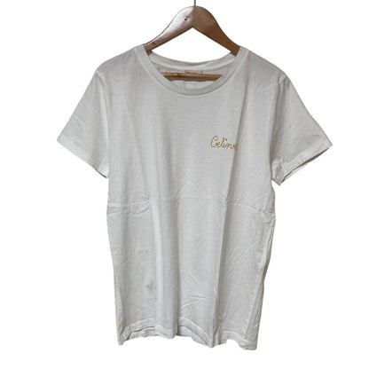 セリーヌ 刺繍コットン半袖Tシャツ