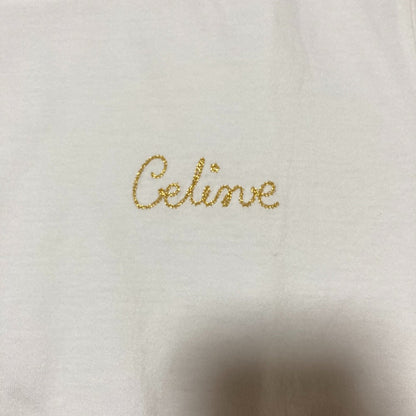 セリーヌ 刺繍コットン半袖Tシャツ
