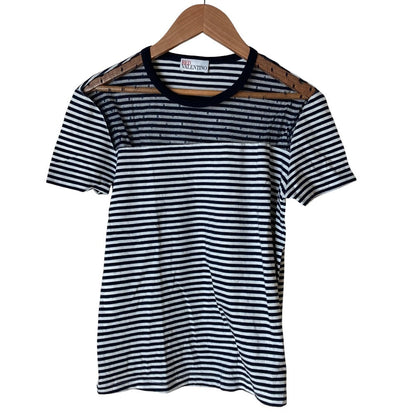 レッドヴァレンティノ レースボーダーTシャツ