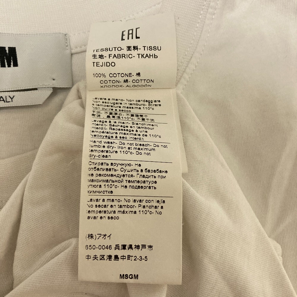 エムエスジーエム ロゴプリント コットン半袖Tシャツ