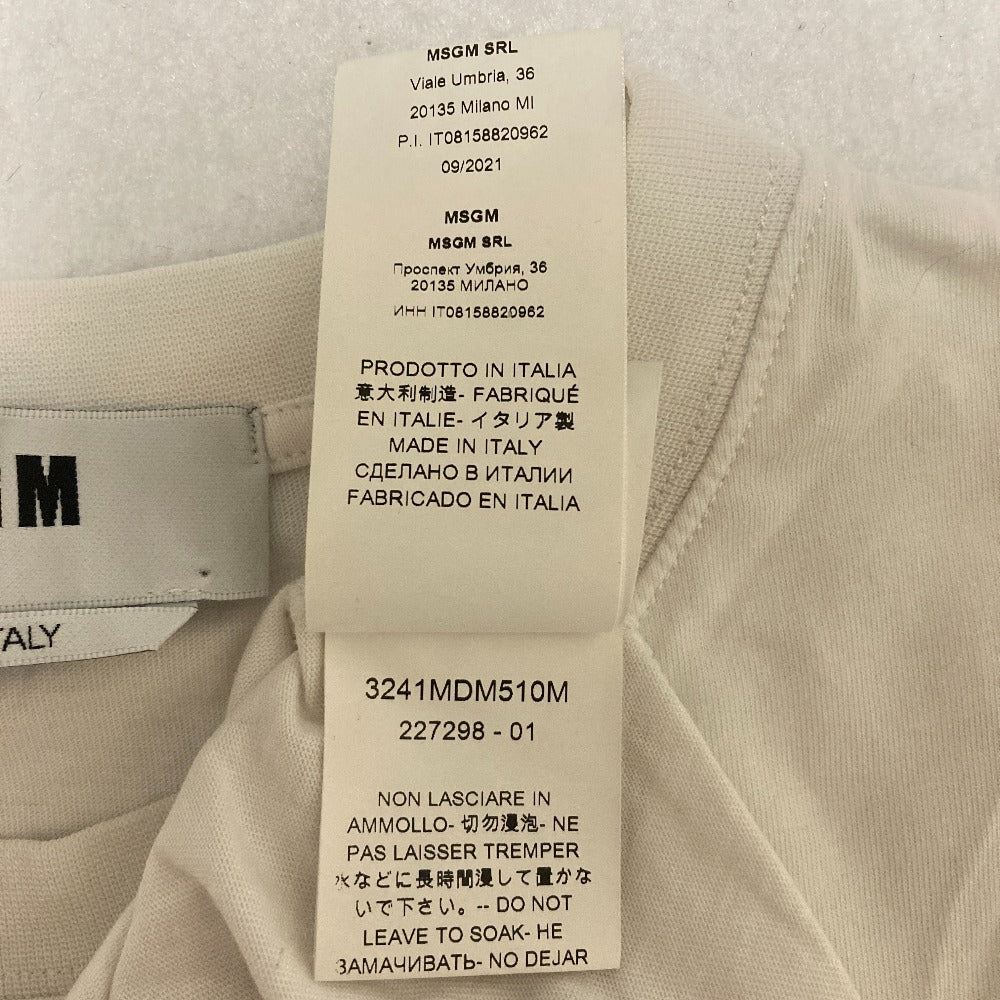 エムエスジーエム ロゴプリント コットン半袖Tシャツ