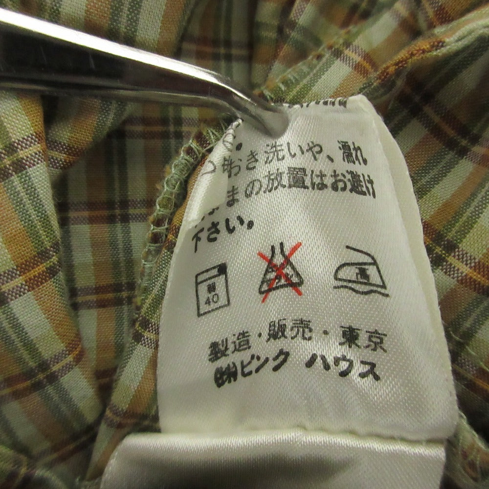 ピンクハウス チェックノースリーブロングワンピース