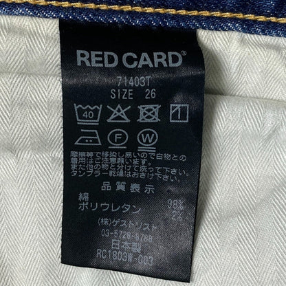 レッドカードデニムテーパードデニムパンツ
