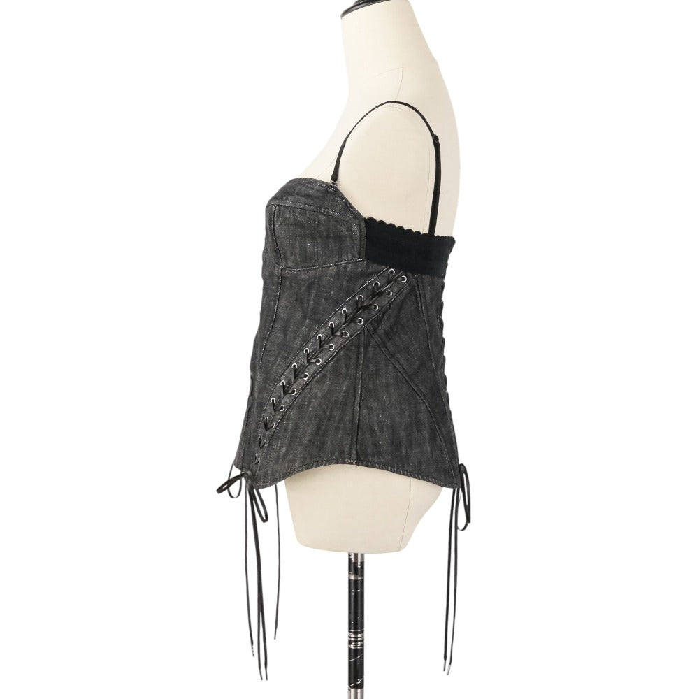 フェティコ LACE UP DENIM BUSTIER デニムビスチェキャミソール