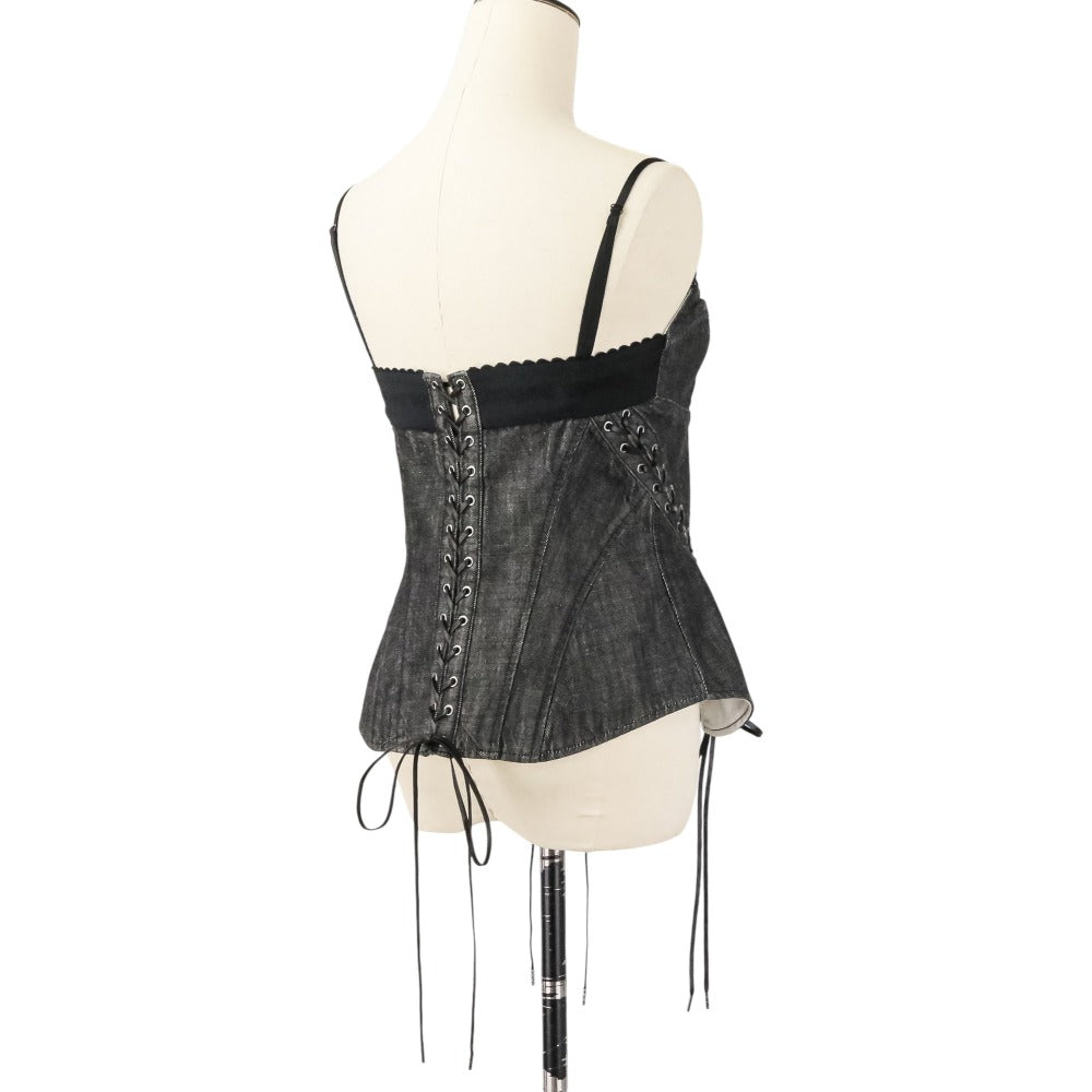 フェティコ LACE UP DENIM BUSTIER デニムビスチェキャミソール