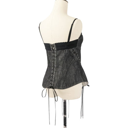 フェティコ LACE UP DENIM BUSTIER デニムビスチェキャミソール