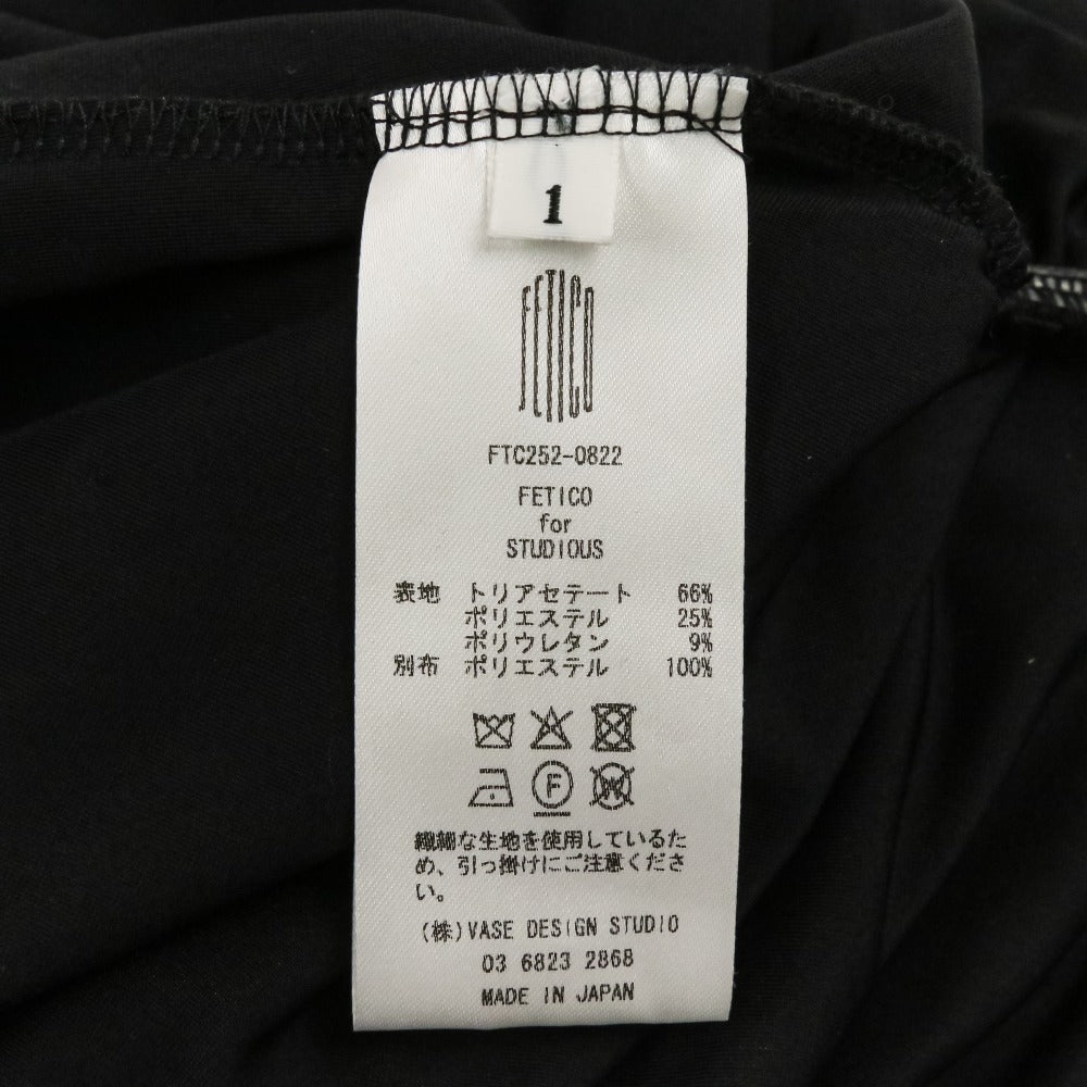フェティコ VELOUR SHEER CUT HEM DRESS ベロアワンピース