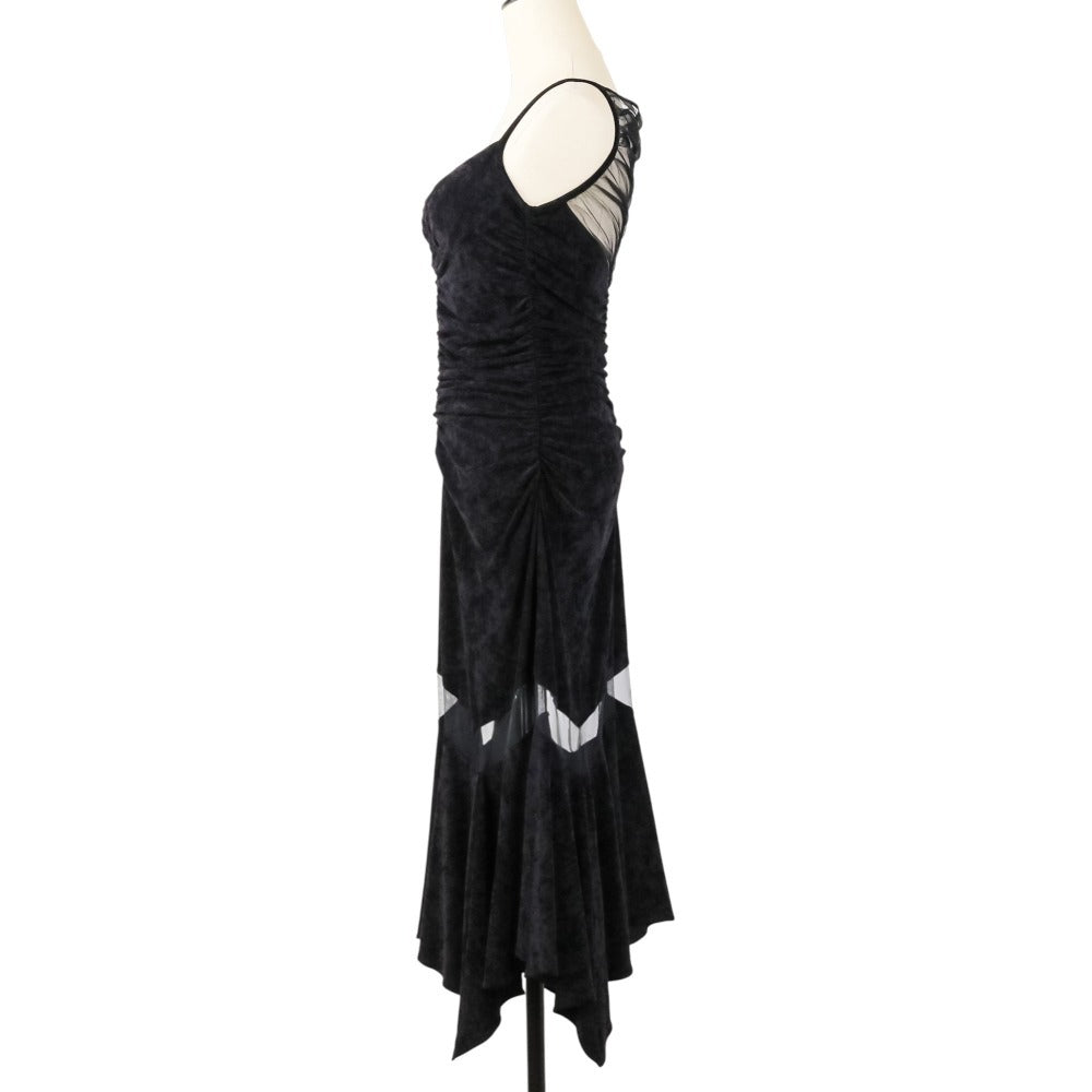 フェティコ VELOUR SHEER CUT HEM DRESS ベロアワンピース