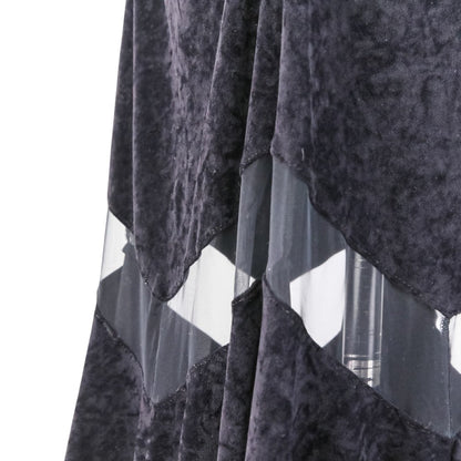 フェティコ VELOUR SHEER CUT HEM DRESS ベロアワンピース