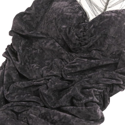 フェティコ VELOUR SHEER CUT HEM DRESS ベロアワンピース