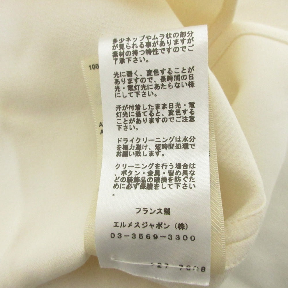 エルメス シルクプリーツカラーブラウス